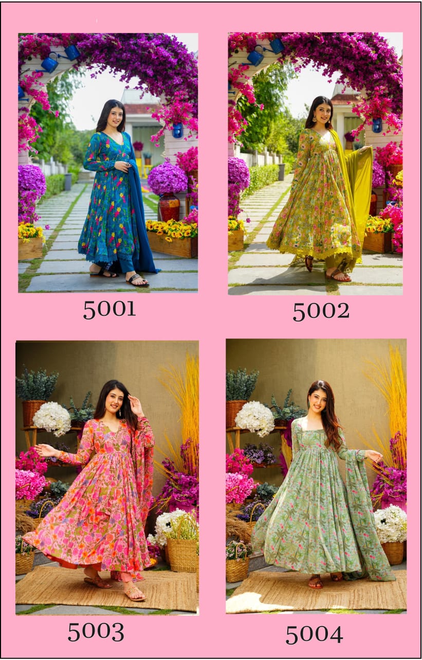 Masakali Vol 5 Digital Printed Anarkali Readymade Suits wholesale market Surat